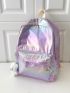 Large Classic Backpack Holographic With Cartoon Bag Charm