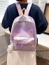 Large Classic Backpack Holographic With Cartoon Bag Charm