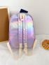 Large Classic Backpack Holographic With Cartoon Bag Charm