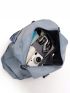 Letter Detail Duffel Bag Large Capacity Double Handle