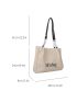 Letter Graphic Straw Bag Medium For Beach Vacation Travel