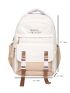 Letter Graphic Classic Backpack Release Buckle Decor Preppy For School