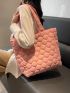 Large Shoulder Tote Bag Quilted Double Handle For College