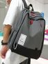 Men Letter Patch Decor Casual Daypack