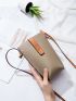 Genuine Leather Minimalist Colorblock Phone Wallet for Women