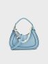 Faux Pearl Decor Hobo Bag Medium For Daily Working