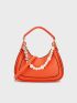 Faux Pearl Decor Hobo Bag Medium For Daily Working