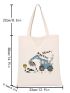 Cartoon Graphic Shopper Preppy For Shopping