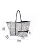 Colorblock Tote Bag Polka Dot Pattern Shoulder Tote Bag With Purse