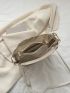 Contrast Binding Bucket Bag PVC Waterproof With Inner Pouch For Beach, Clear Bag