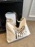 Letter Graphic Hobo Bag Casual For Daily Life