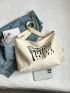 Letter Graphic Hobo Bag Casual For Daily Life