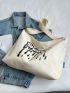 Letter Graphic Hobo Bag Casual For Daily Life