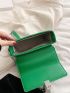 Mini Letter Detail Flap Square Bag Top Handle Green