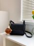 Small Square Bag Black Adjustable Strap With Bag Charm For Daily