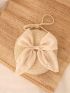 Mini Straw Bag Bow & Pearl Decor