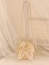 Mini Straw Bag Bow & Pearl Decor