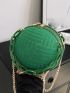 Mini Striped Pattern Chain Circle Bag Funky Green