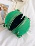 Mini Striped Pattern Chain Circle Bag Funky Green