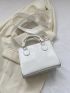 Letter Print Square Bag White Fashionable With Coin Purse For Daily