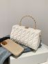 Small Box Bag White Quilted Chain Strap For Party