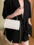 Small Box Bag White Quilted Chain Strap For Party