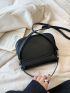 Small Square Bag Black Minimalist Flap For Daily