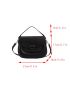 Small Square Bag Black Minimalist Flap For Daily