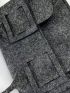Mini Square Bag Gray Minimalist Flap For Daily