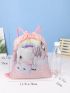 Unicorn & Rainbow Graphic Drawstring Backpack Cute