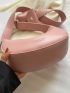 Pink Hobo Bag With Coin Purse Letter Detail Zipper PU For Daily Life