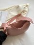 Pink Hobo Bag With Coin Purse Letter Detail Zipper PU For Daily Life