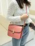 Minimalist Square Bag Flap Pink