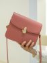 Minimalist Square Bag Flap Pink