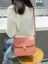 Minimalist Square Bag Flap Pink