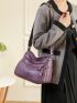 Medium Hobo Bag Zipper PU Purple Fashion For Daily Life