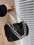 Rhinestone Decor Hobo Bag Mini Black For Party Club Prom