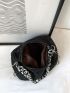 Rhinestone Decor Hobo Bag Mini Black For Party Club Prom