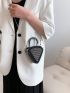 Mini Novelty Bag Studded Decor Triangle Design PU For Daily Life