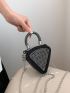 Mini Novelty Bag Studded Decor Triangle Design PU For Daily Life