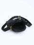 Heart Embroidered Dome Bag Mini Black For Daily