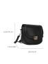 Mini Black Flap Fashion Saddle Bag for Work & Office