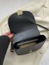 Mini Black Flap Fashion Saddle Bag for Work & Office