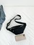 Minimalist Fanny Pack Black Nylon Waterproof For Sport