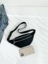 Minimalist Fanny Pack Black Nylon Waterproof For Sport