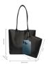 Minimalist Shoulder Tote Bag With Inner Pouch Elegant For Office Work