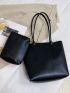 Minimalist Shoulder Tote Bag With Inner Pouch Elegant For Office Work