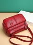 Minimalist Square Bag Braided Detail Red For Daily