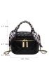 Twilly Scarf Decor Bucket Bag Mini Quilted Black For Daily Working