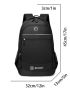 Letter Graphic Laptop Backpack Black Medium For School Business Camping Bag